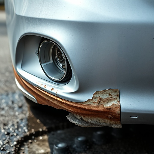 damaged car bumper