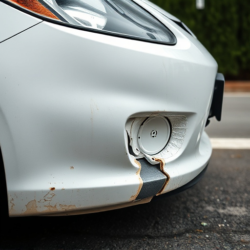 damaged car bumper