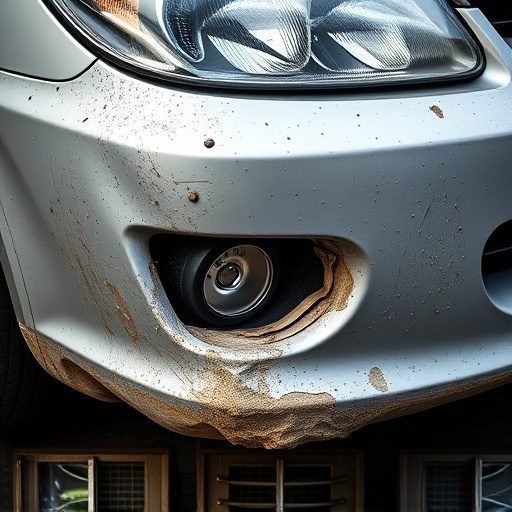 damaged car bumper