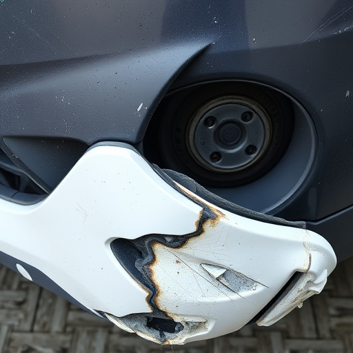 damaged car bumper