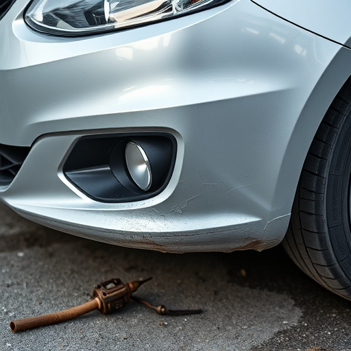 damaged car bumper
