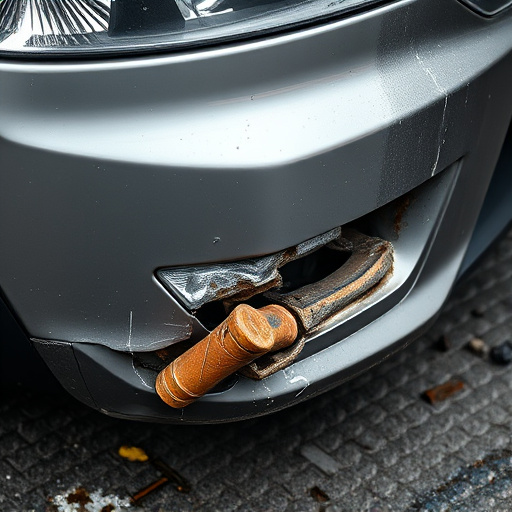 damaged car bumper