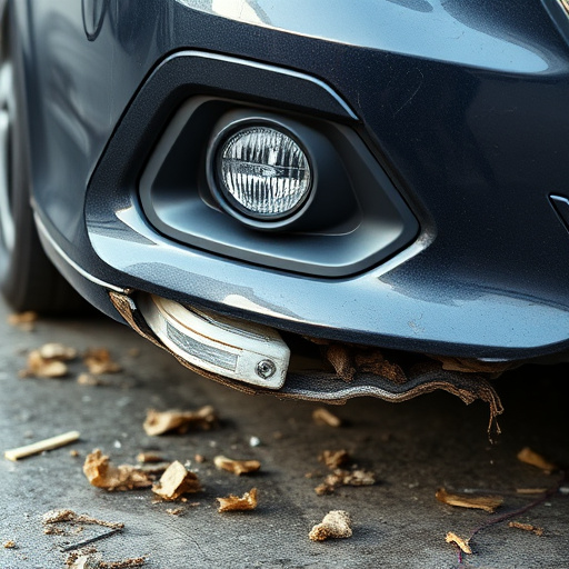 damaged car bumper