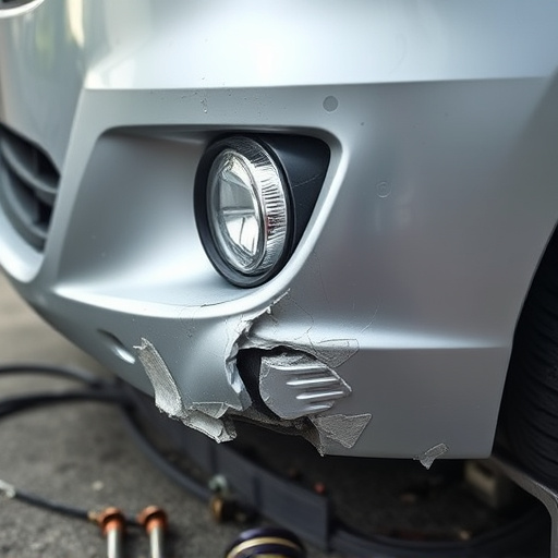 damaged car bumper