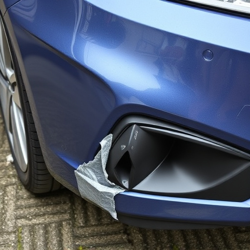 damaged car bumper