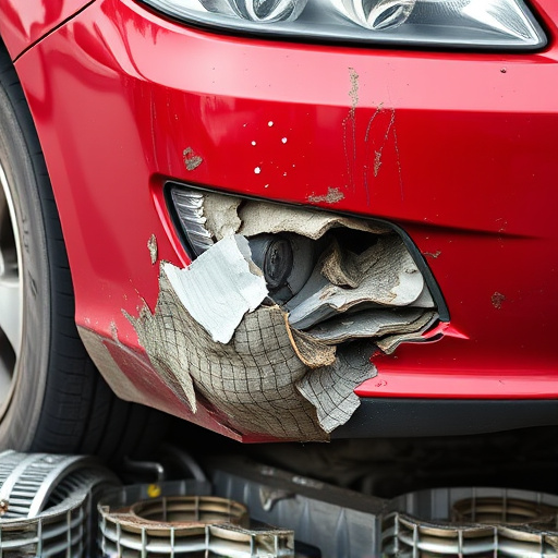 damaged car bumper