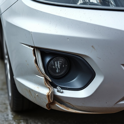 damaged car bumper