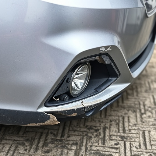 damaged car bumper