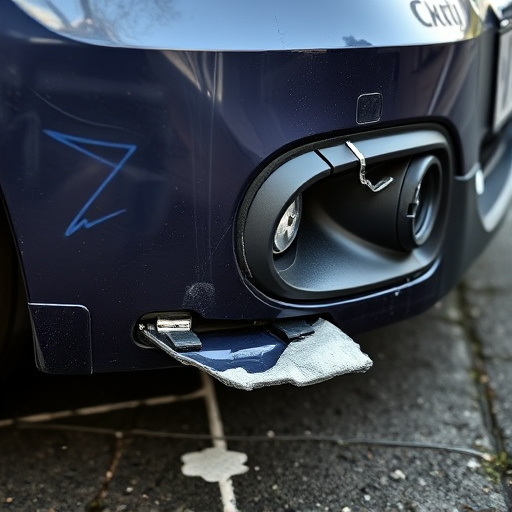 damaged car bumper