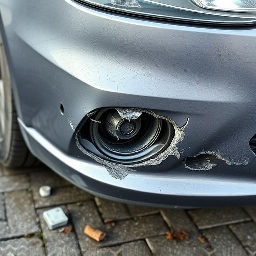 damaged car bumper