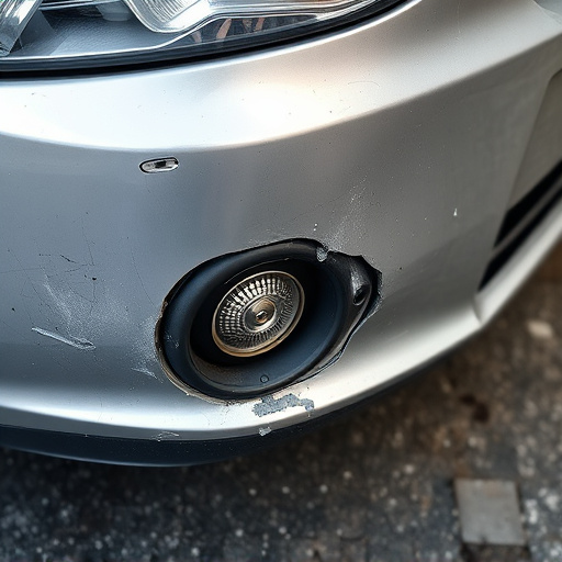 damaged car bumper