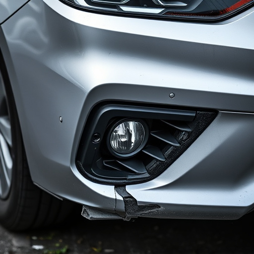 damaged car bumper
