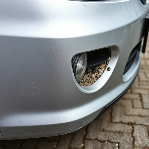 damaged car bumper