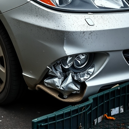 damaged car bumper