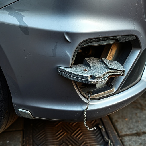 damaged car bumper