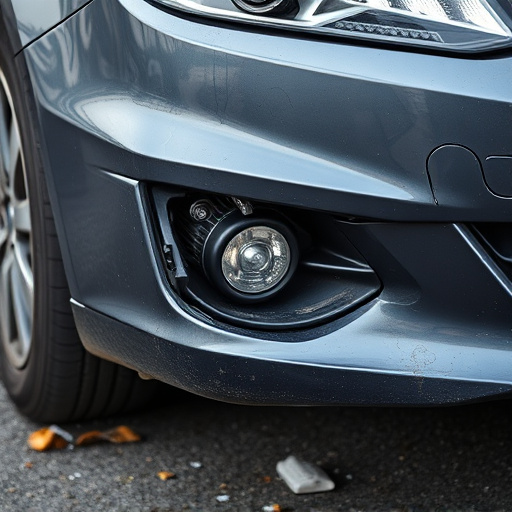damaged car bumper