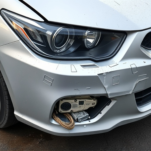 damaged car bumper