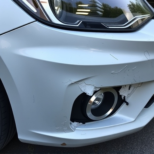 damaged car bumper