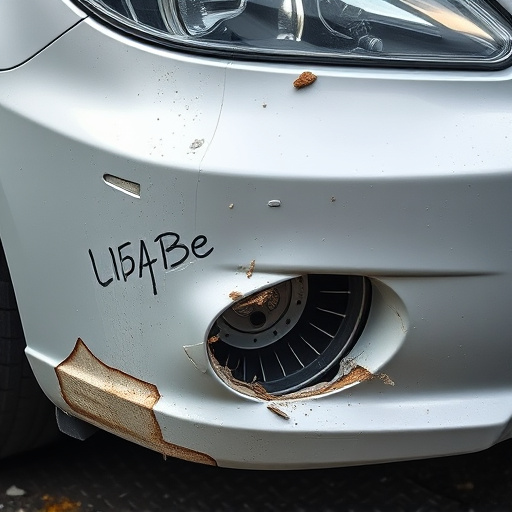 damaged car bumper