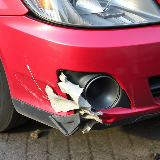 damaged car bumper