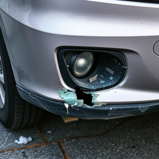 damaged car bumper