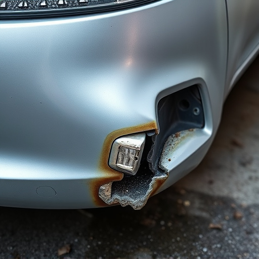 damaged car bumper
