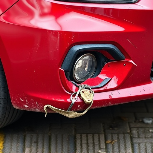 damaged car bumper