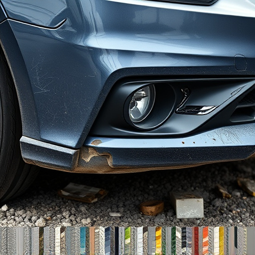 damaged car bumper