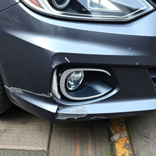 damaged car bumper