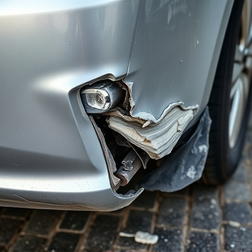 damaged car bumper