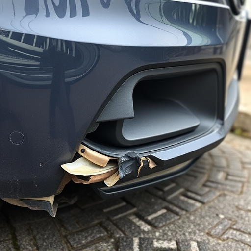 damaged car bumper