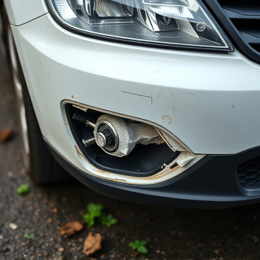 damaged car bumper