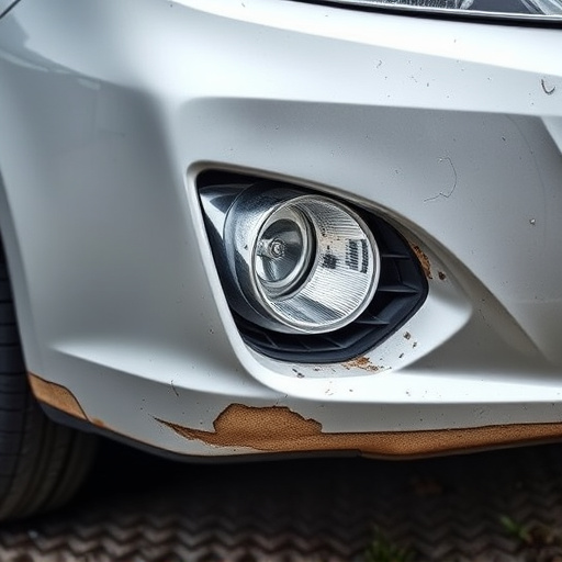 damaged car bumper