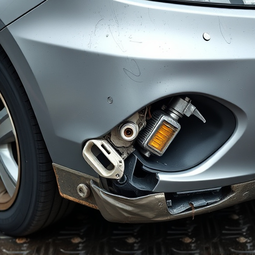damaged car bumper