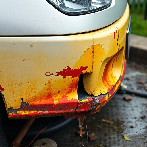 damaged car bumper