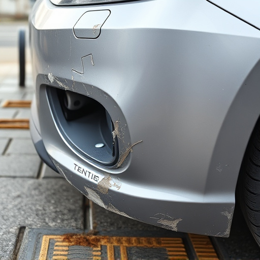 damaged car bumper