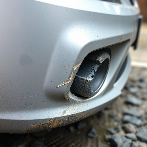 damaged car bumper