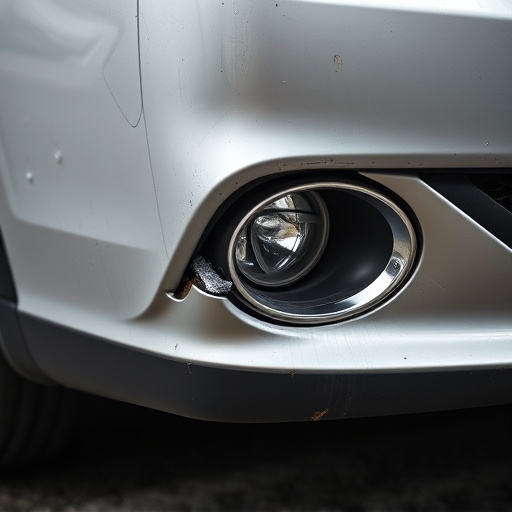 damaged car bumper