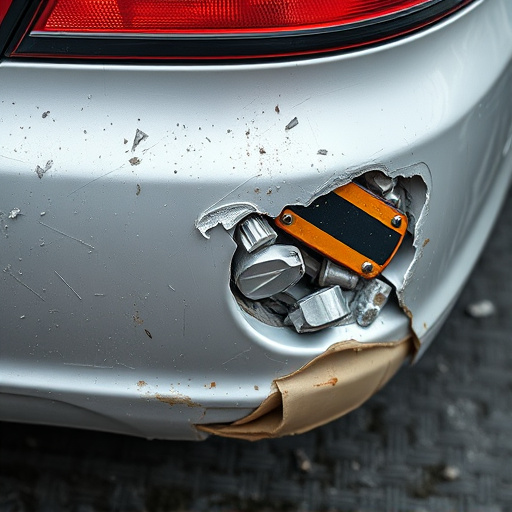 damaged car bumper