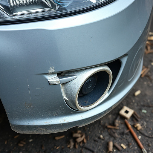 damaged car bumper