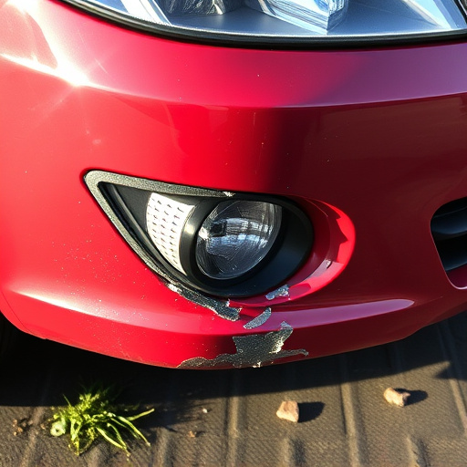 damaged car bumper