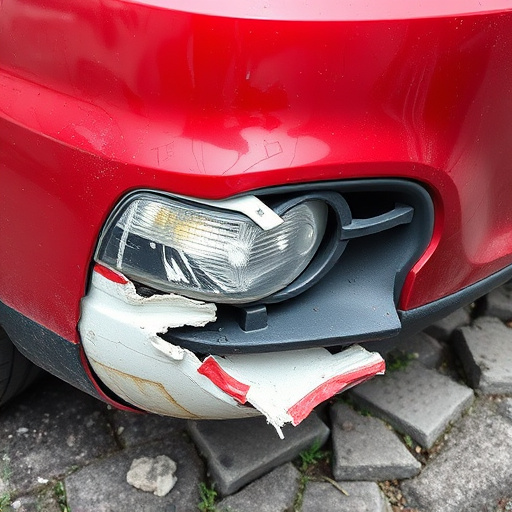 damaged car bumper