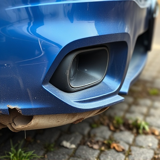 damaged car bumper