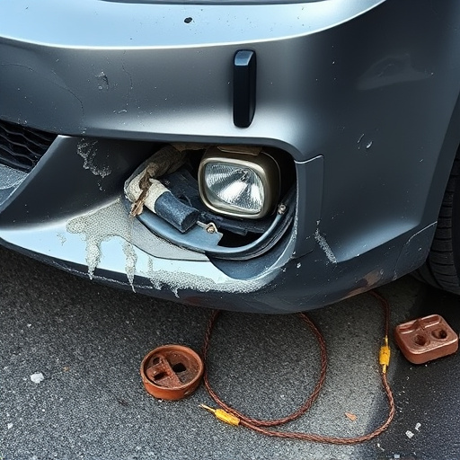 damaged car bumper