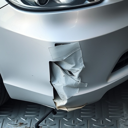 damaged car bumper