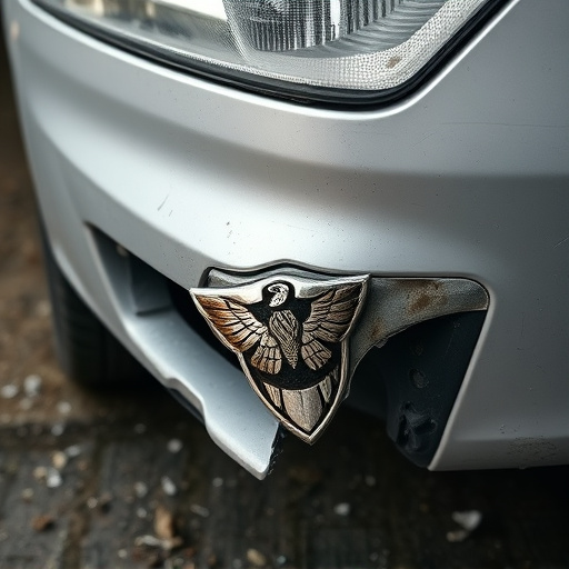 damaged car bumper