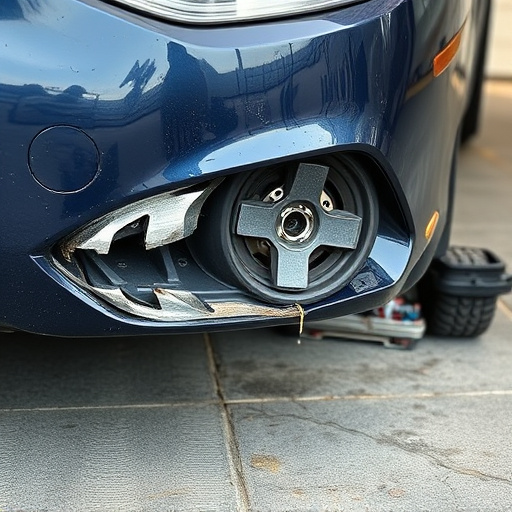 damaged car bumper
