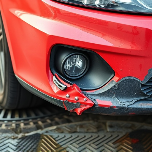 damaged car bumper