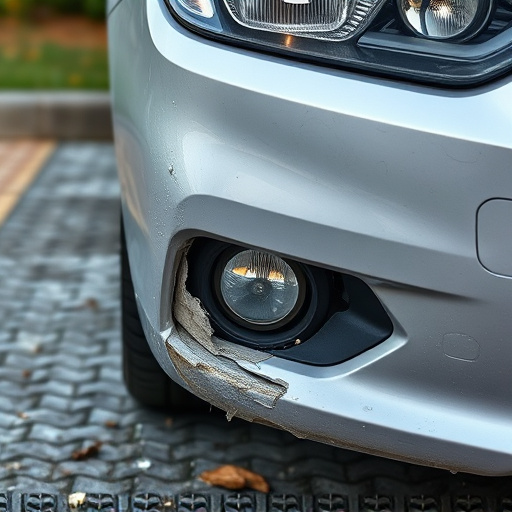 damaged car bumper