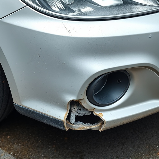 damaged car bumper